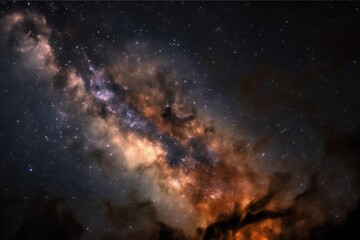 Wall Mural - close-up of galaxy, with bright nebulosities and star clusters visible, created with generative ai