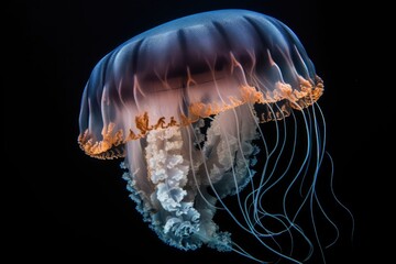 Sticker - close-up of a jellyfish with its delicate tentacles and unique shape, created with generative ai