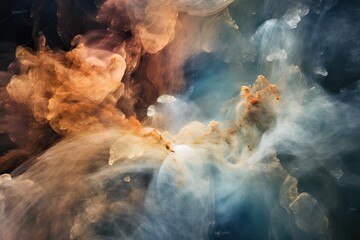 Wall Mural - close-up of nebula with swirling clouds of gas and dust, created with generative ai
