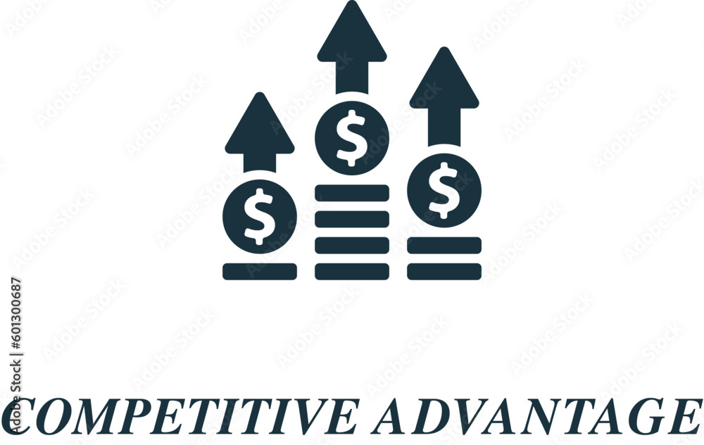 Competitive advance icon. Monochrome simple sign from business concept collection. Competitive advance icon for logo, templates, web design and infographics.