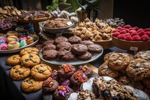 A Display Of Colorful And Decadent Gluten-free And Vegan Baked Treats, Created With Generative Ai