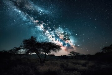Wall Mural - messier 82, the star cluster with a view of the surrounding galaxies and nebulas, created with gener