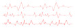 Set of heartbeat diagrams. ECG charts isolated on white background. Cardiac rhythm red lines. Cardio test signs. Cardiology hospital symbols