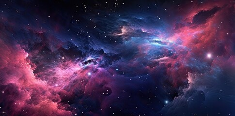 Wall Mural - galaxy texture with stars and beautiful nebula in the background, in the style of dark pink and dark