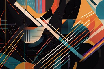 Wall Mural - abstract geometrics in modern and sleek typeface, with geometric accents, created with generative ai