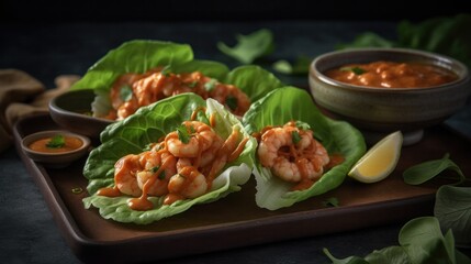 Poster - Shrimps and prawns with different types of pasta