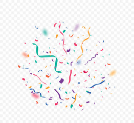 Wall Mural - Bursting Colorful Confetti celebrations design isolated on transparent background