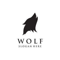 Wall Mural - night wolf abstract logo template design simple isolated background.vector illustration.