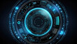 © Robert Kneschke - Futuristic technology concept background with circular hud (Generative AI)