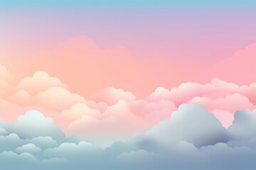 Wall Mural - Clouds in the sky with a pink and blue gradient background. Generative AI