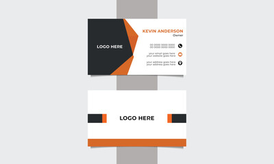 Wall Mural - Black-orange business card template.