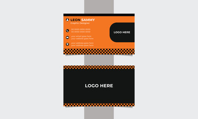 Wall Mural - Simple orange business card layout.vector design