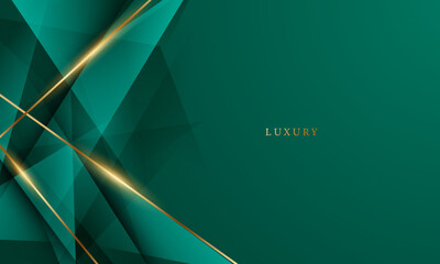 Wall Mural - green abstract background design with elegant golden elements vector illustration