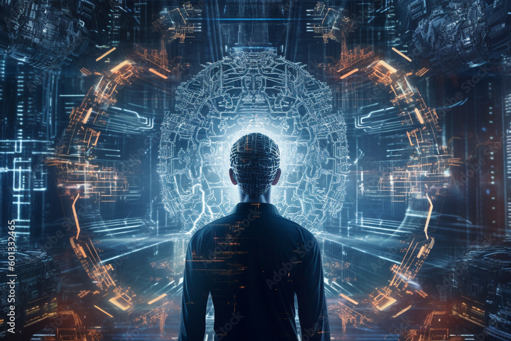 Artificial intelligence (AI) robot, showcasing the advanced ...
