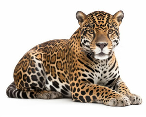 Wall Mural - photo of jaguar isolated on white background. Generative AI