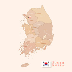 Wall Mural - Vector map of South Korea