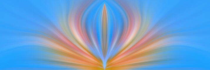 Futuristic blue orange colors abstract energy flower. Creative background for text and esoteric symbol.