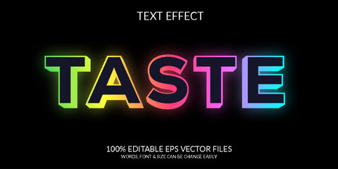 Wall Mural - Taste 3D Fully Editable Vector Eps Text Effect