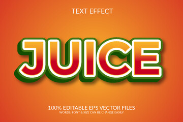 Wall Mural - Juice 3D Fully Editable Vector Eps Text Effect