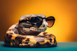 © Mihai Zaharia - Funny python wearing sunglasses in studio with a colorful and bright background. Generative AI