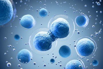 Wall Mural - 3d rendering of human cell or embryonic stem cell microscope background.