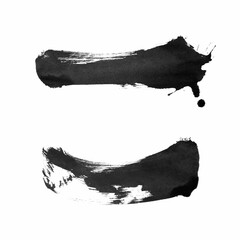 Wall Mural - abstract vector paint smears set. hand drawn design element. black ink marks on white background. gr