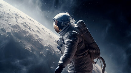 Wall Mural - Space suits isolated on space background.  Ai generated.