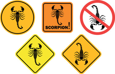Wall Mural - Scorpion danger sign. Isolated scorpion on white background