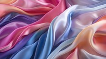 A Pisses Of Colorful Fabric Material Background With A Soft Light On It, Mixed Color Silk Fabric Wallpaper, Generative AI