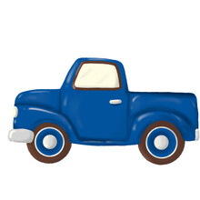 Blue Toy Car, Vintage Blue Truck 