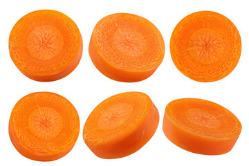 Wall Mural - carrot slice isolated on white background, full depth of field