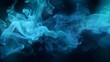 canvas print picture - Generative AI, Shiny Smoke. Paint water mix, Glitter fluid. Ink water mist. abstract art Blue lowing fog cloud wave, texture paint vapor storm wave on dark black abstract background.