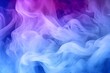 Generative AI, Color smoke. Paint water mix. Glitter fluid. Ink water mist. abstract art Blue purple glowing fog cloud wave, texture paint vapor storm wave