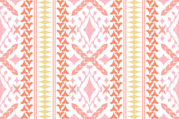 Wall Mural - Ethnic Figure aztec embroidery style. Geometric ikat oriental traditional art pattern.Design for ethnic background,wallpaper,fashion,clothing,wrapping,fabric,element,sarong,graphic,vector illustration