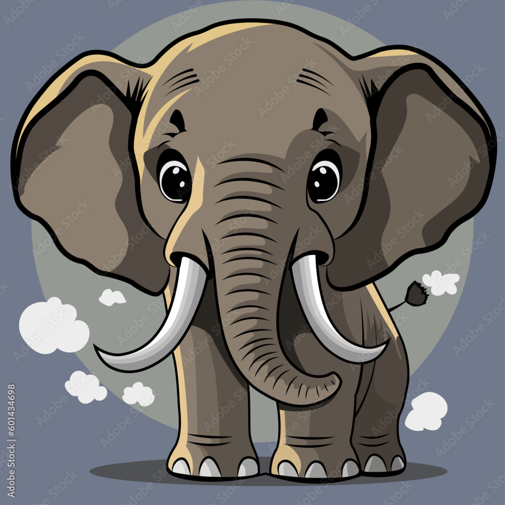 Cute african elephant cartoon vector. Stock Vector | Adobe Stock