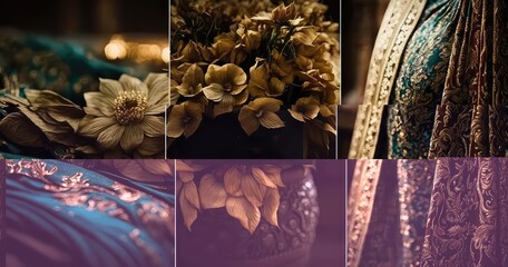 indian bridal wedding fabric wallpaper with royal touch generative ai