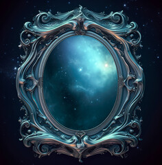 Wall Mural - Generative AI:  enchanted fairy tale frame with flowers