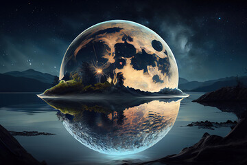 Wall Mural - vollmond. generative ai