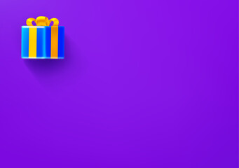 Poster - Vector wallpaper with gift box icon. 3d vector background with copy space