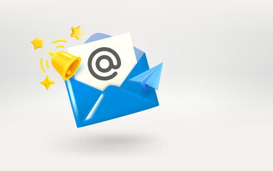 Aufkleber - New letter with message concept. 3d vector illustration