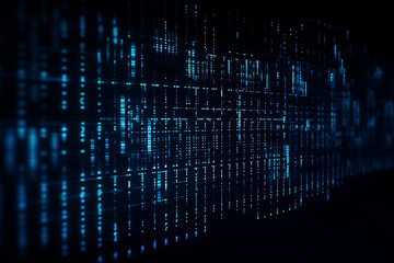 Wall Mural - Digital binary encrypted code matrix background - data binary code network connectivity