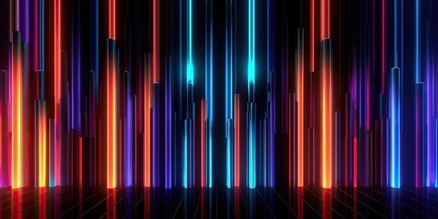 Wall Mural - vibrant technology neon colorful background, generative ai