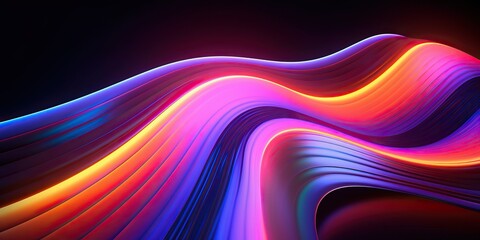 Wall Mural - vibrant technology neon colorful background, generative ai