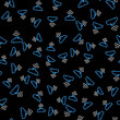 © vector_v - Line Ear listen sound signal icon isolated seamless pattern on black background. Ear hearing. Vector