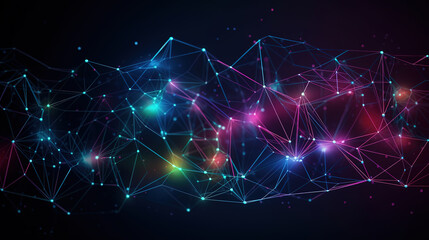 Technology plexus network background, Bright color. Generative ai