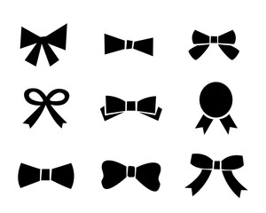 set of bow tie silhouettes