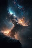 Fototapeta Kosmos - The space exploration of the stars through the eyes of Jammy Webb with Generative AI technology	
