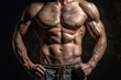 © thesweetsheep - Body muscle of fitness man (Ai generated)