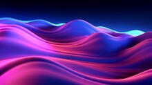 3d Render Abstract Panoramic Background With Glowing. Generative AI.