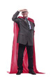 © ASDF - business man in a superhero raincoat. isolated on a white
